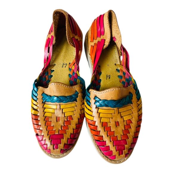 Corte Vacuno Womens Flats Made in Mexico Multicolor Woven Shoes Leather US 7 - Picture 1 of 6